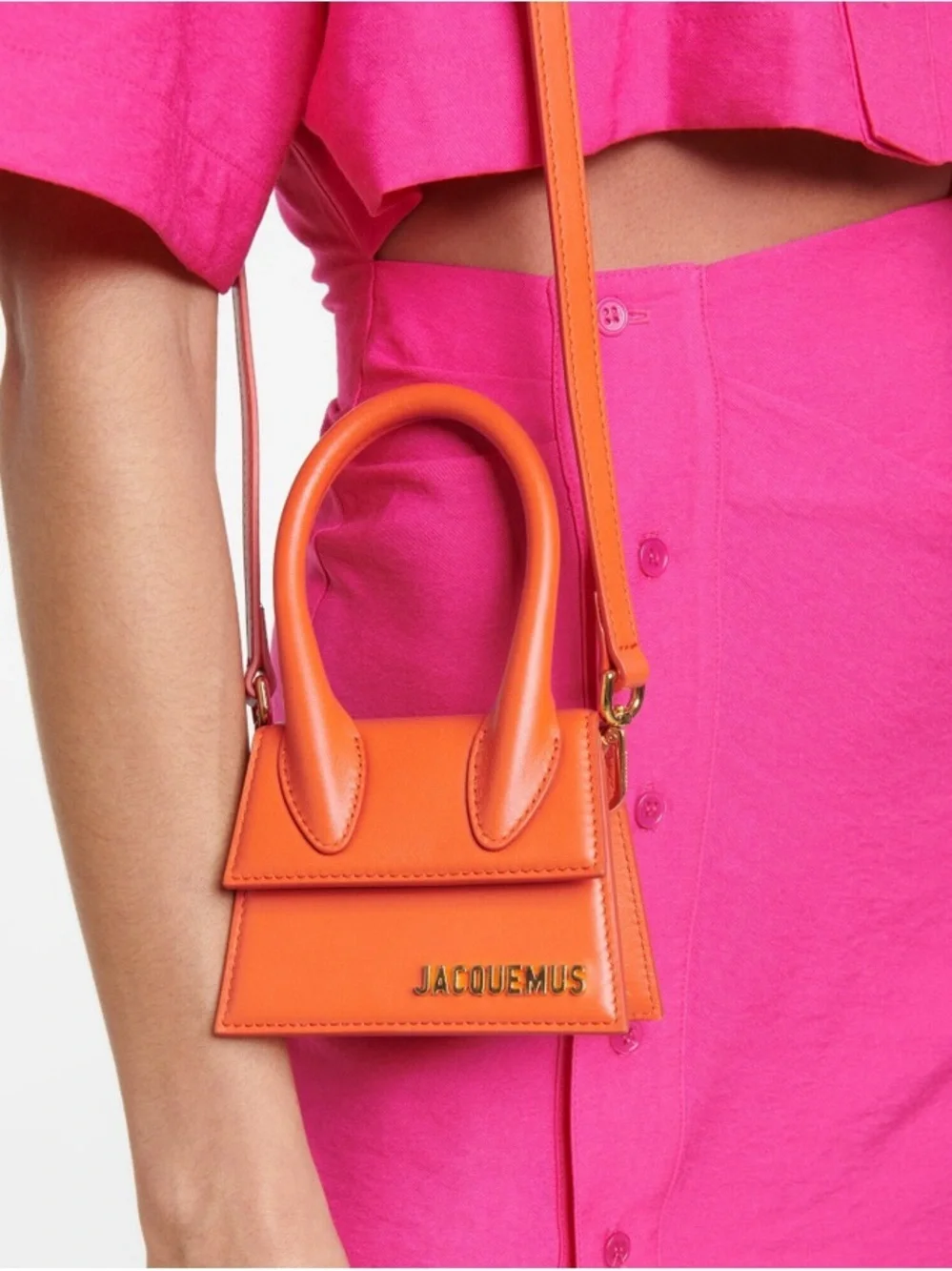 Jacquemus Le Chiquito Orange Leather Mini Bag! Like new . - Picture 2 of 5